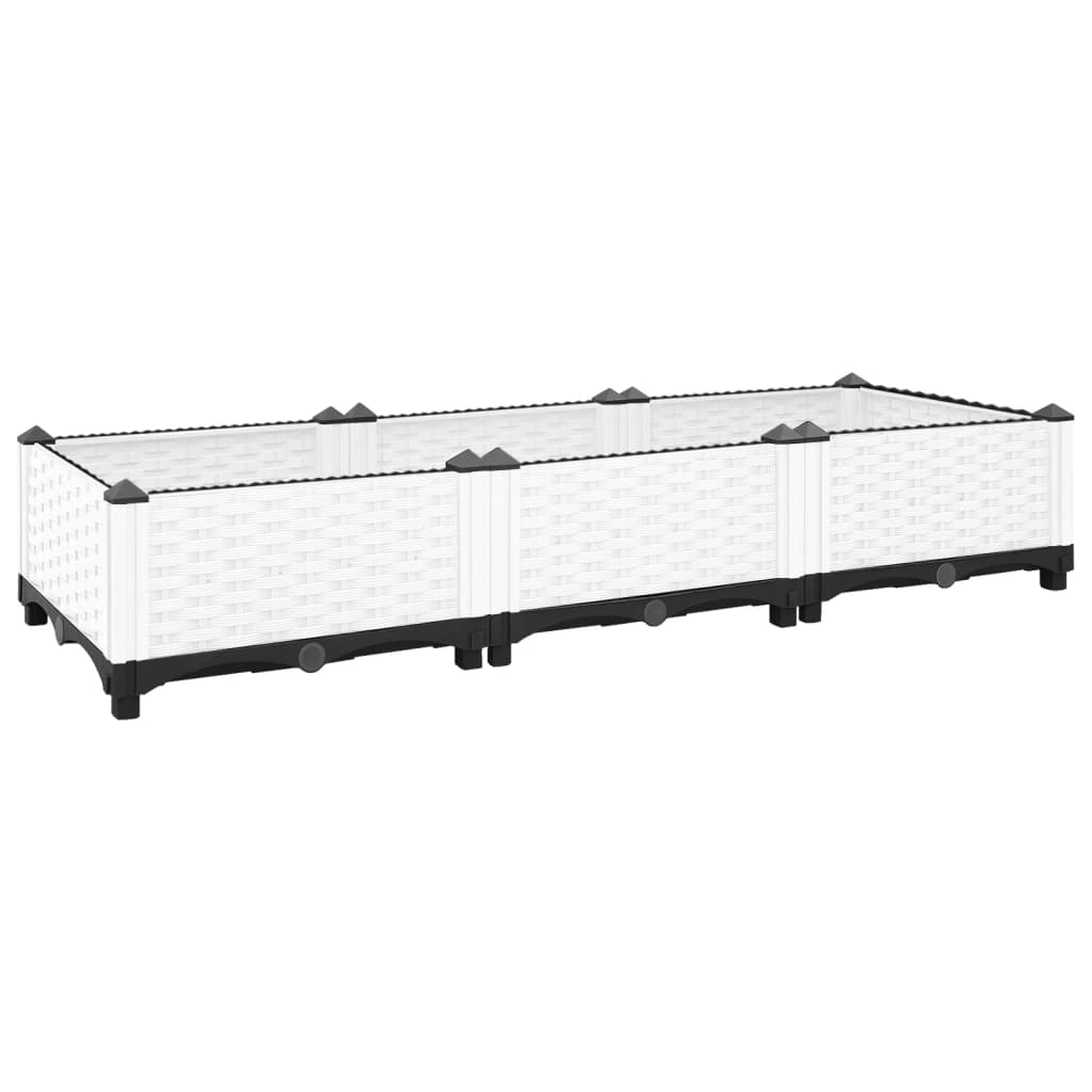 Hochbeet 120X40X23 Cm Polypropylen Weiß