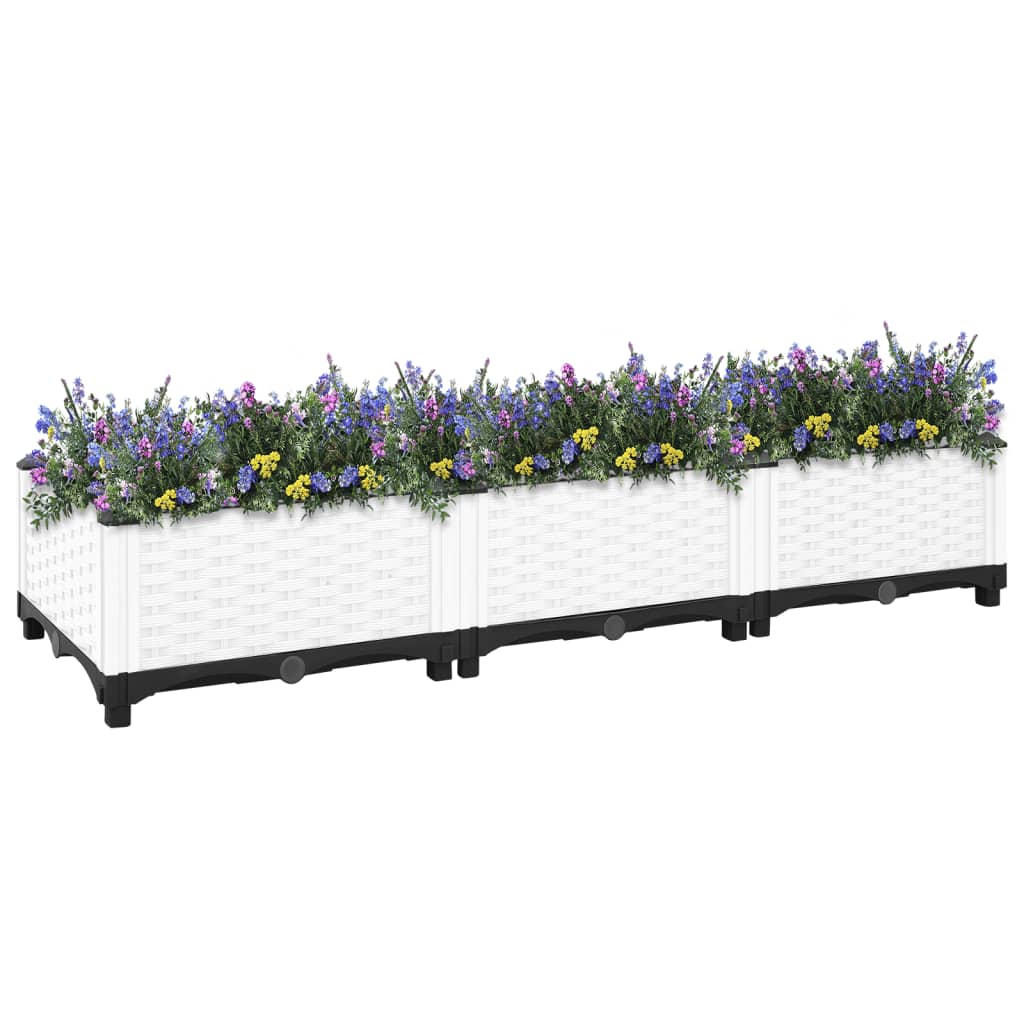 Hochbeet 120X40X23 Cm Polypropylen Weiß