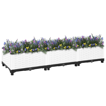 Hochbeet 120X40X23 Cm Polypropylen Weiß