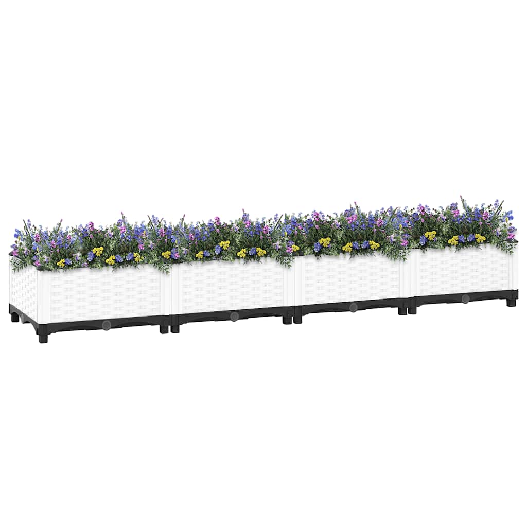 Hochbeet 160X40X23 Cm Polypropylen Weiß