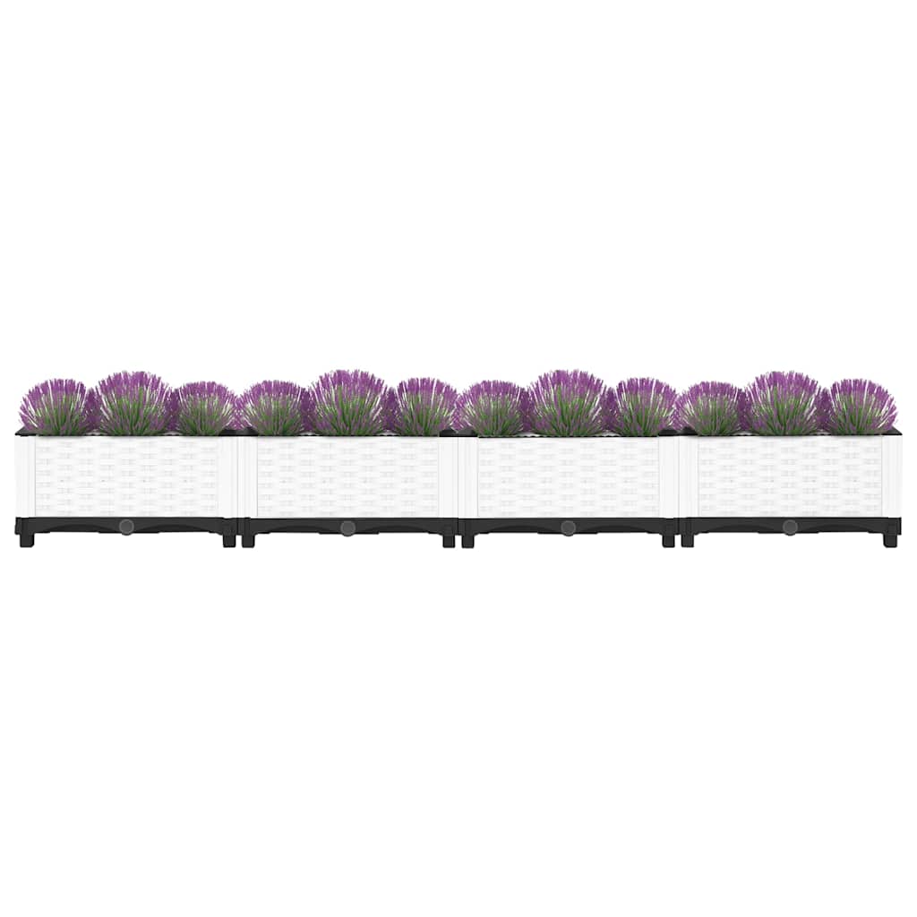 Hochbeet 160X40X23 Cm Polypropylen Weiß
