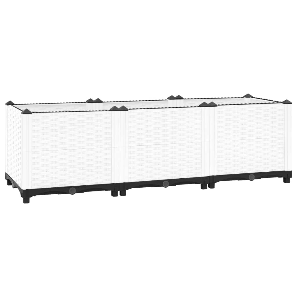 Hochbeet 120X40X38 Cm Polypropylen Weiß