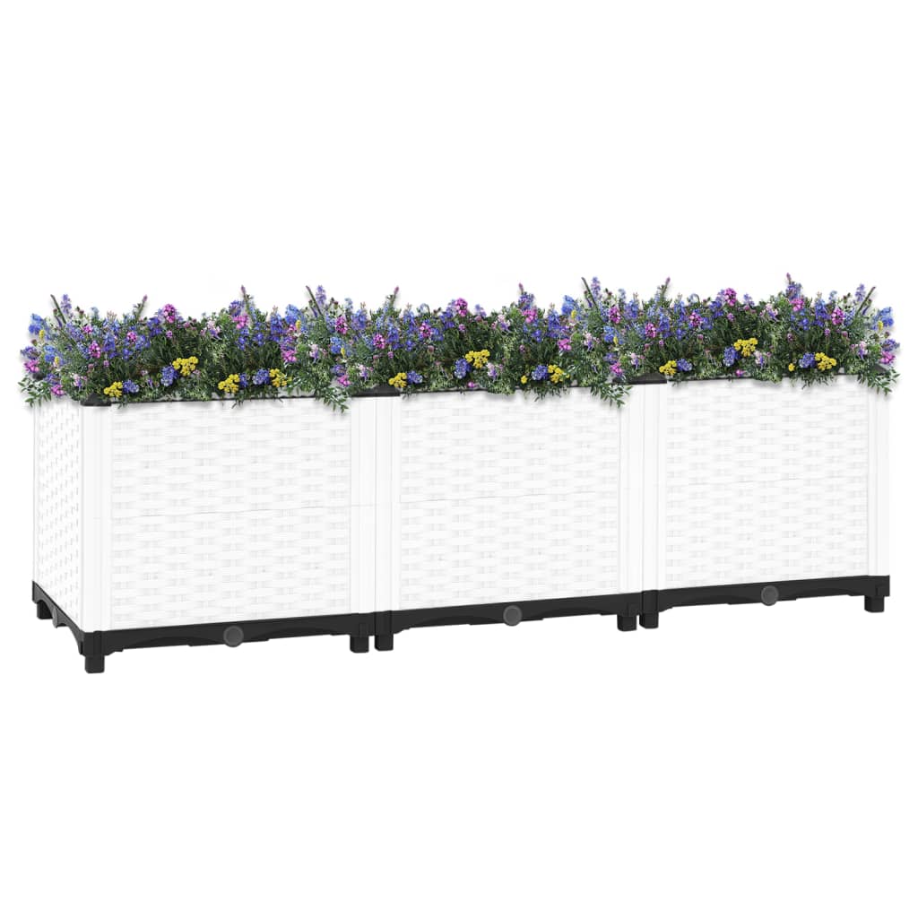 Hochbeet 120X40X38 Cm Polypropylen Weiß