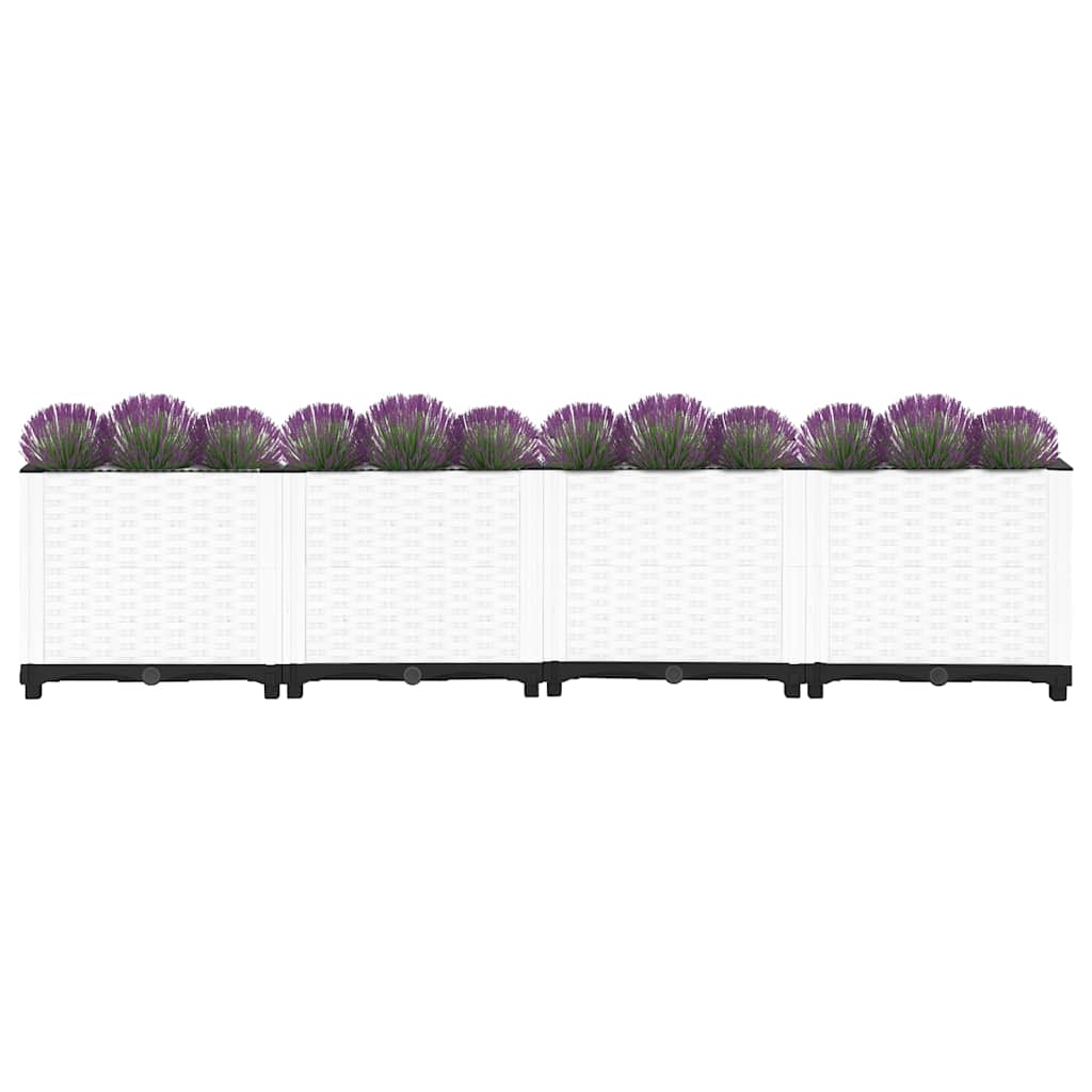 Hochbeet 160X40X38 Cm Polypropylen Weiß