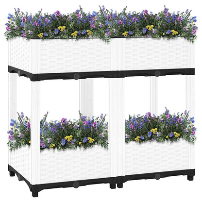 Hochbeet 80X40X71 Cm Polypropylen Weiß