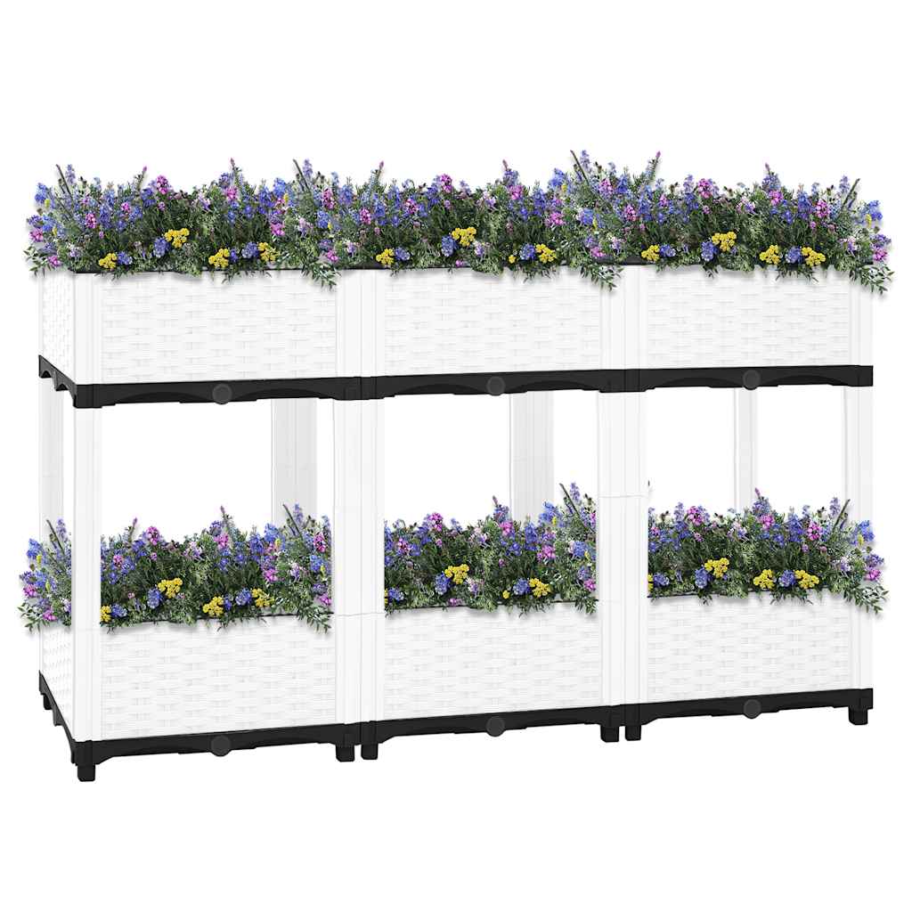 Hochbeet 120X40X71 Cm Polypropylen Weiß