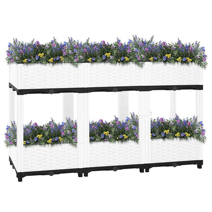 Hochbeet 120X40X71 Cm Polypropylen Weiß