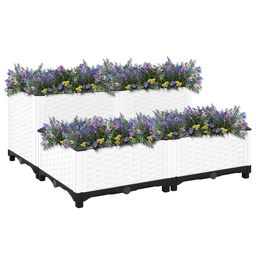 Hochbeet 80X80X38 Cm Polypropylen Weiß