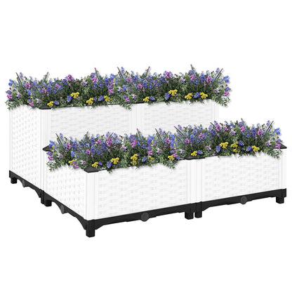 Hochbeet 80X80X38 Cm Polypropylen Weiß