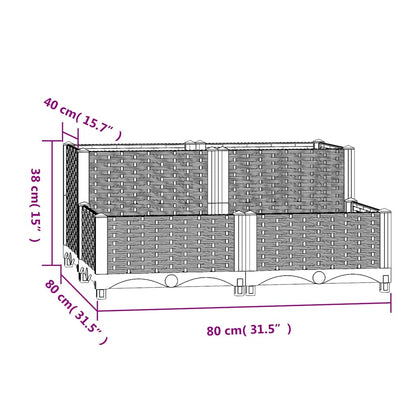 Hochbeet 80X80X38 Cm Polypropylen Weiß