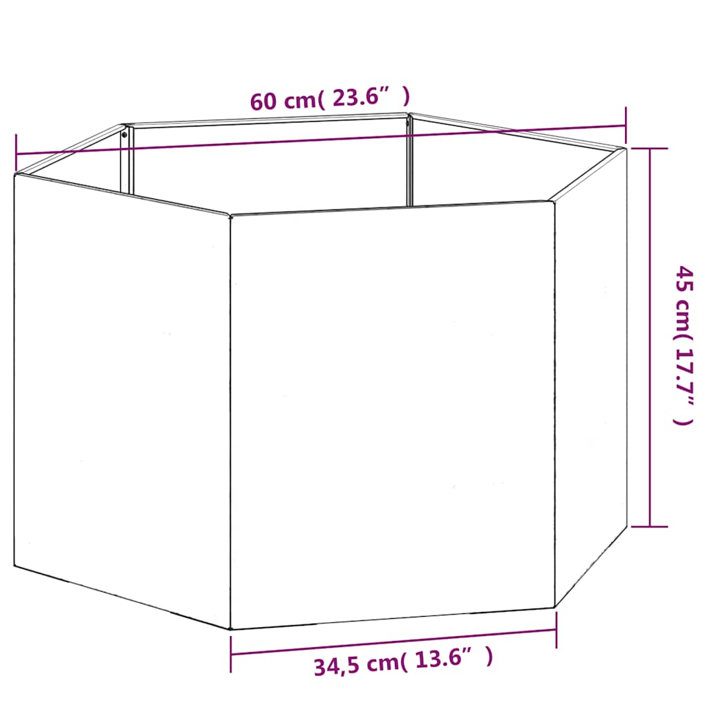 Pflanzkübel Rostig 60X60X45 Cm Cortenstahl