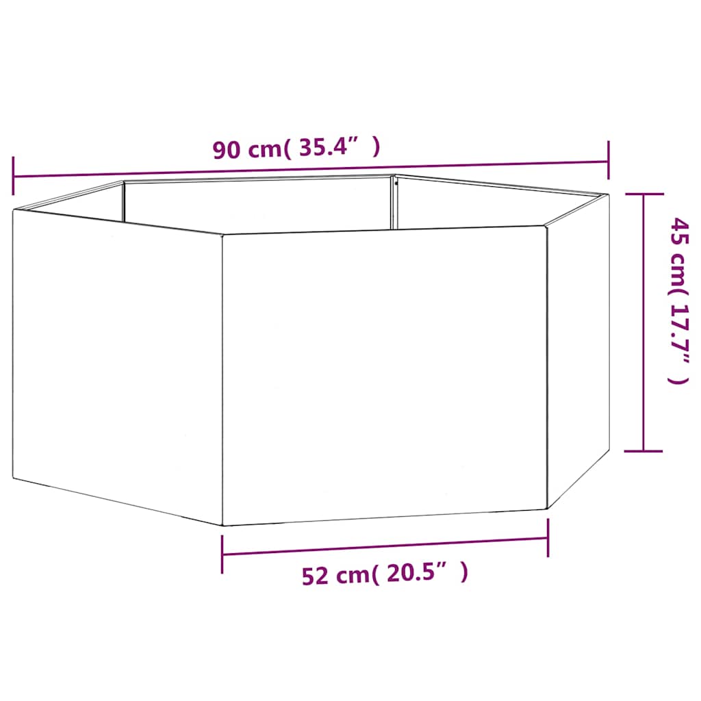 Pflanzkübel Rostig 90X90X45 Cm Cortenstahl