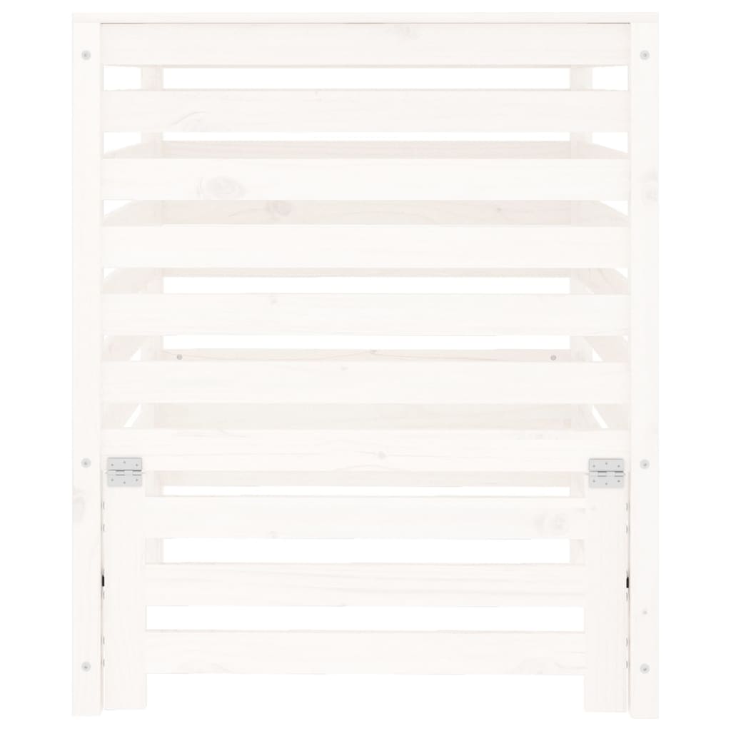Komposter Weiß 82,5X82,5X99,5 Cm Massivholz Kiefer