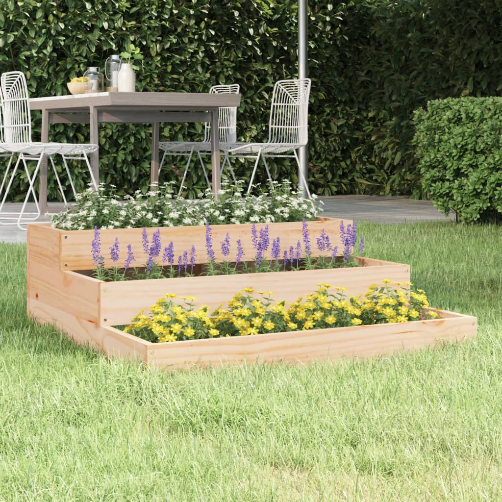 Pflanzkübel 107X107X27 Cm Massivholz Douglasie