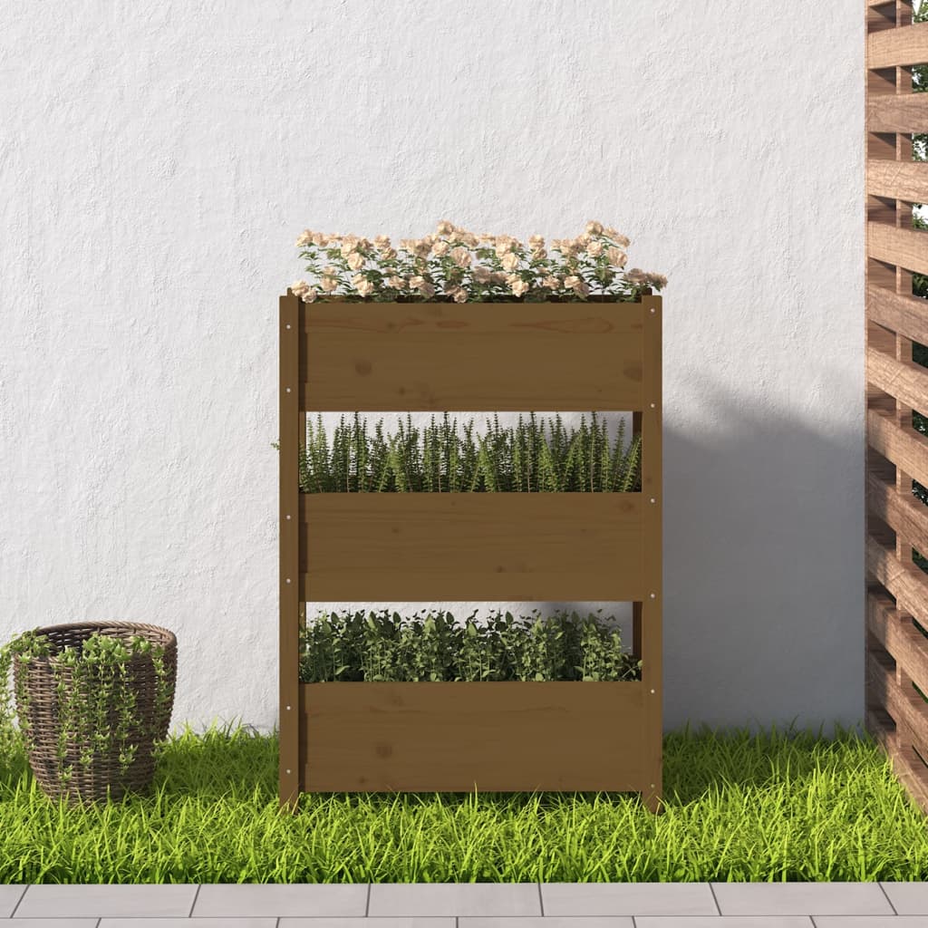 Pflanzkübel 77X25X104,5 Cm Massivholz Kiefer