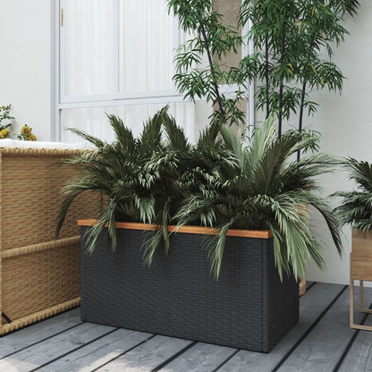 Pflanzkübel Schwarz Poly Rattan