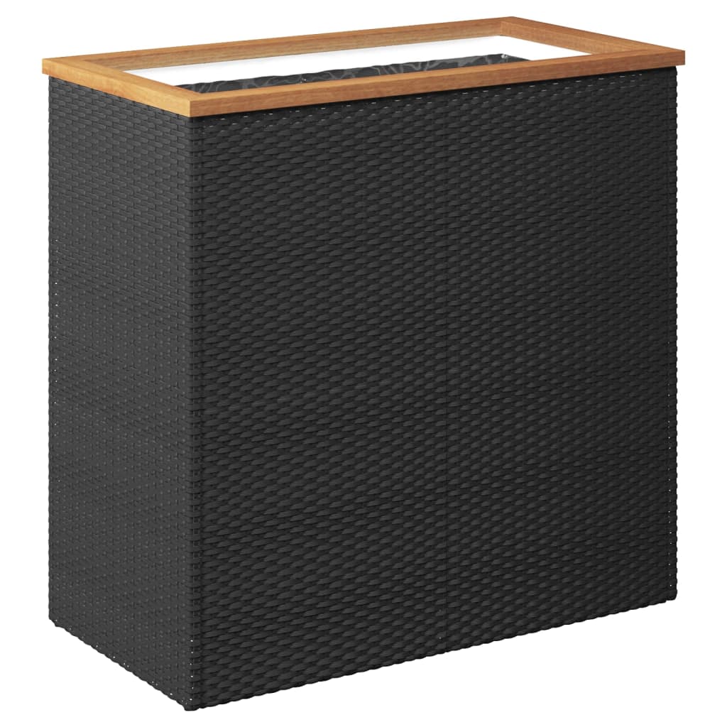 Pflanzkübel Schwarz Poly Rattan