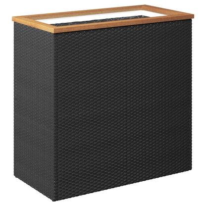 Pflanzkübel Schwarz Poly Rattan