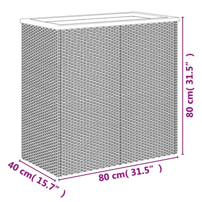 Pflanzkübel Schwarz Poly Rattan