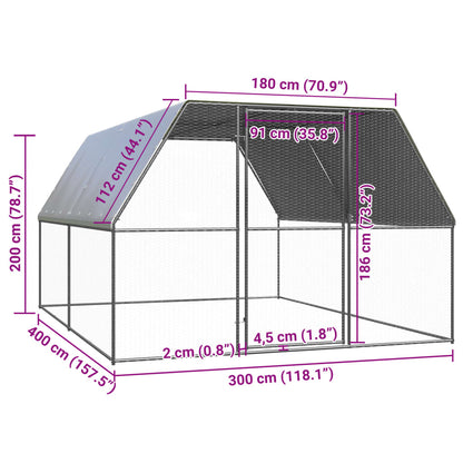 Outdoor-Hühnerkäfig Verzinkter Stahl