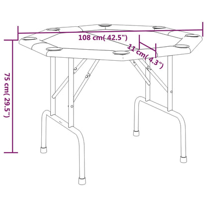 Pokertisch Klappbar 8 Spieler 108X108X75 Cm