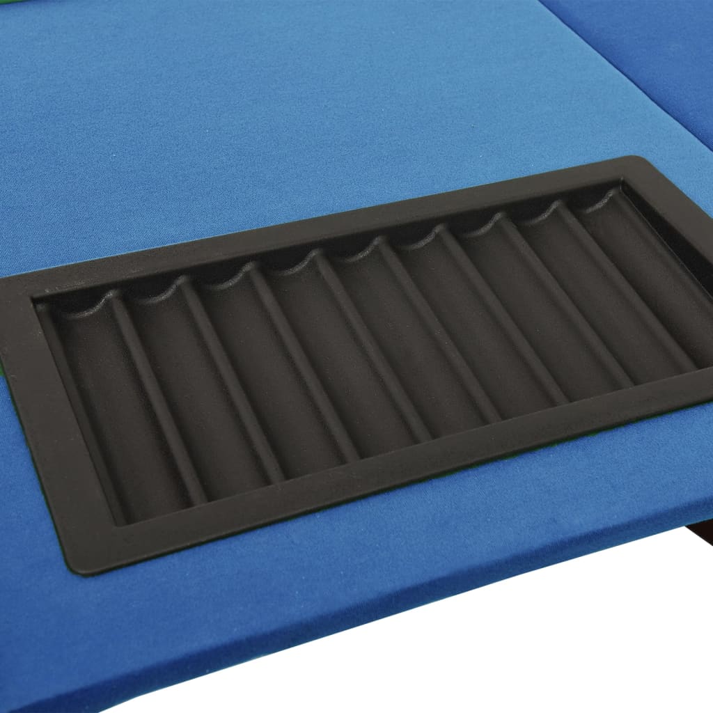 Pokertisch 10 Spieler Mit Chipablage Blau 160X80X75 Cm