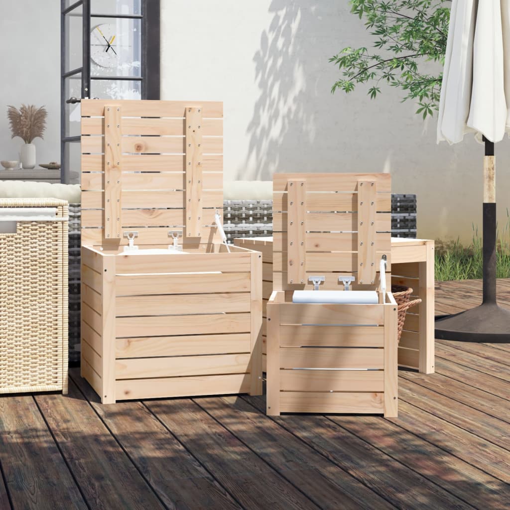 3-Tlg. Gartenbox-Set Massivholz Kiefer