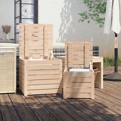 3-Tlg. Gartenbox-Set Massivholz Kiefer