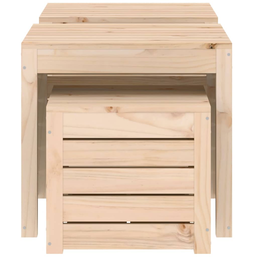 3-Tlg. Gartenbox-Set Massivholz Kiefer