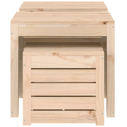 3-Tlg. Gartenbox-Set Massivholz Kiefer