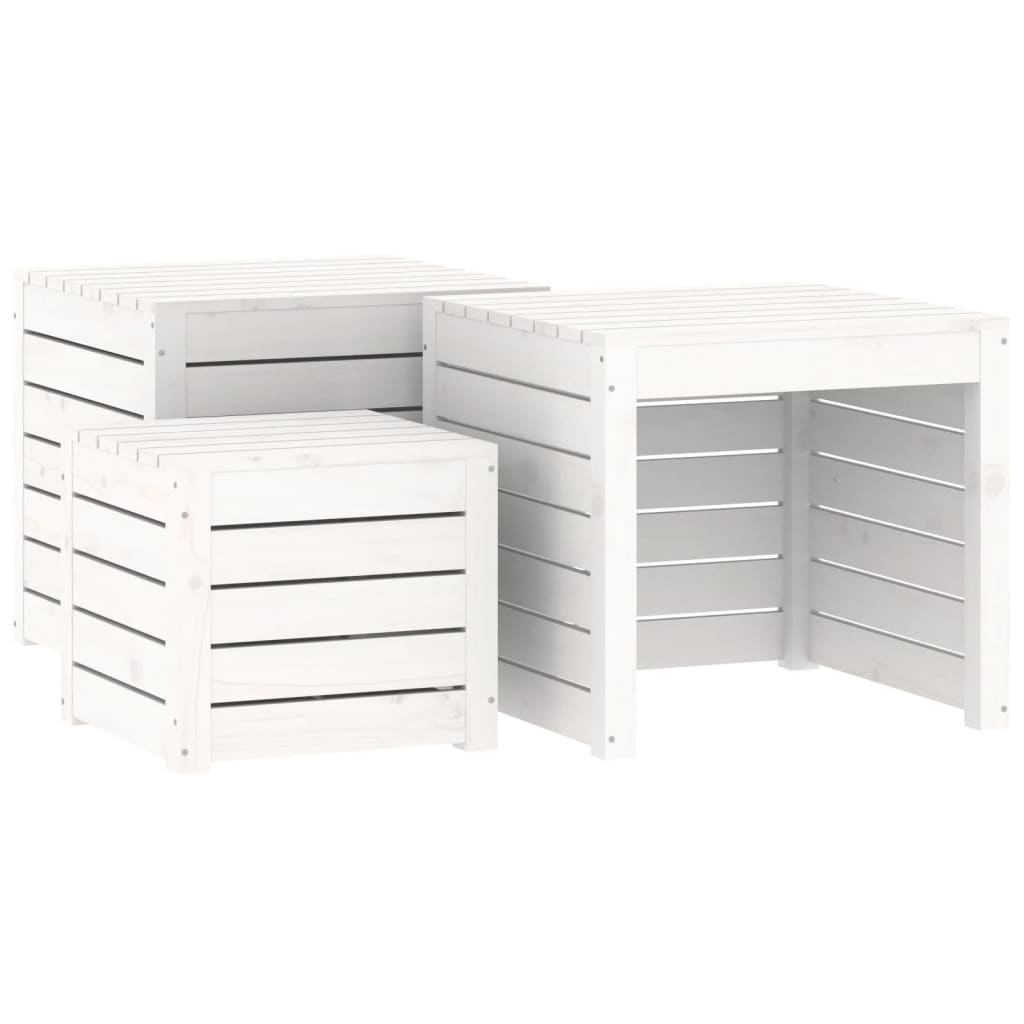 3-Tlg. Gartenbox-Set Massivholz Kiefer