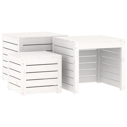 3-Tlg. Gartenbox-Set Massivholz Kiefer