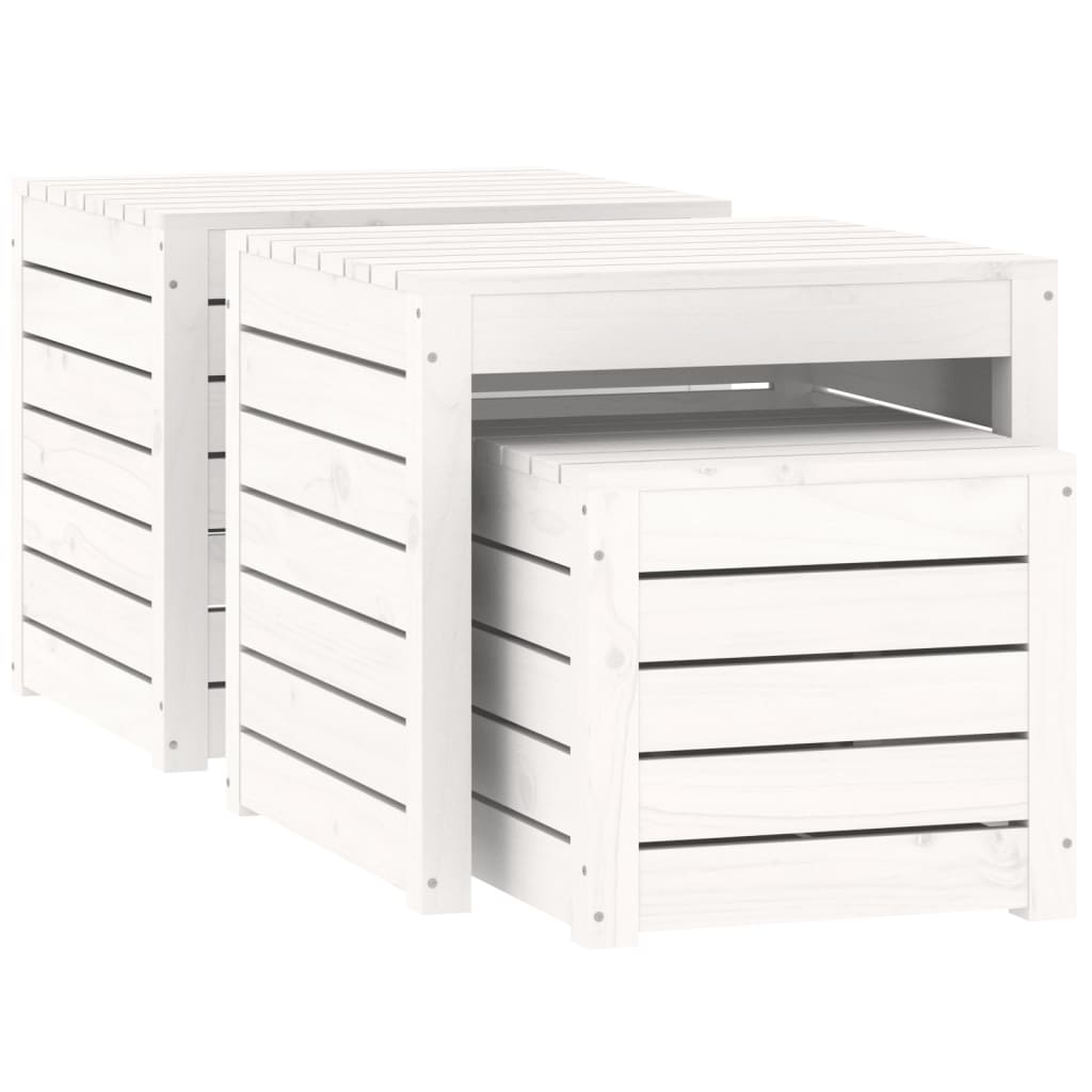 3-Tlg. Gartenbox-Set Massivholz Kiefer