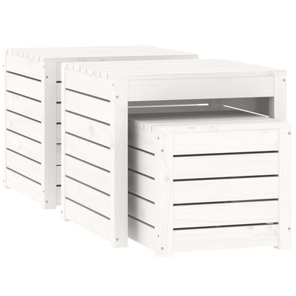 3-Tlg. Gartenbox-Set Massivholz Kiefer