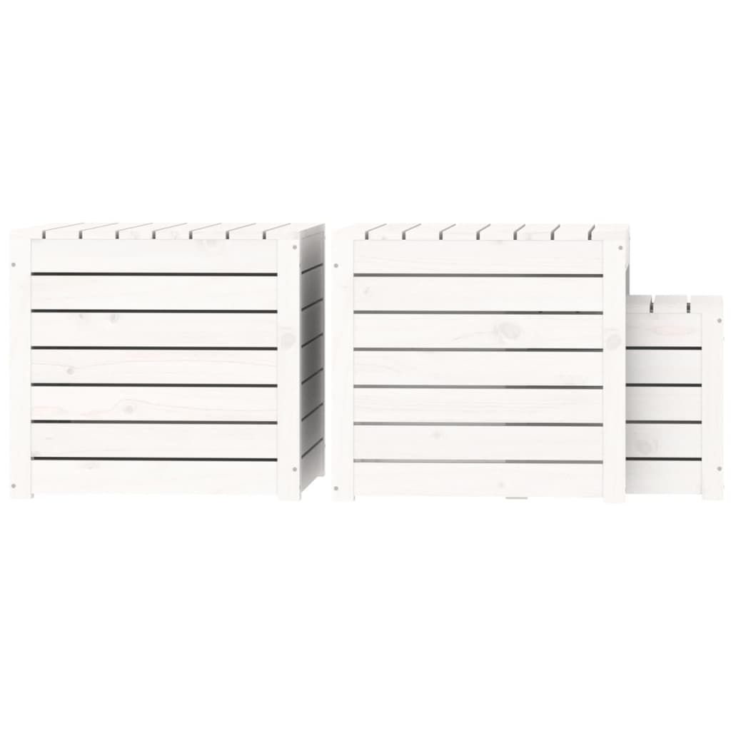 3-Tlg. Gartenbox-Set Massivholz Kiefer