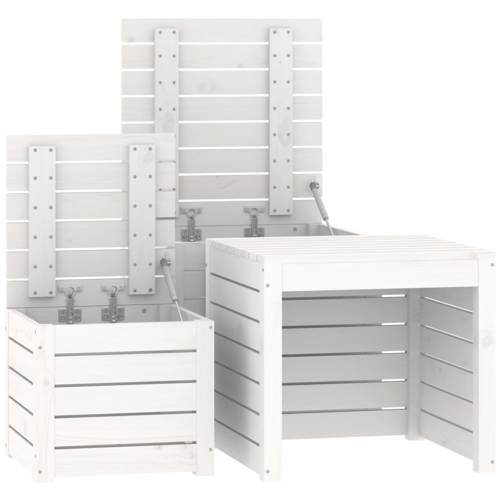 3-Tlg. Gartenbox-Set Massivholz Kiefer