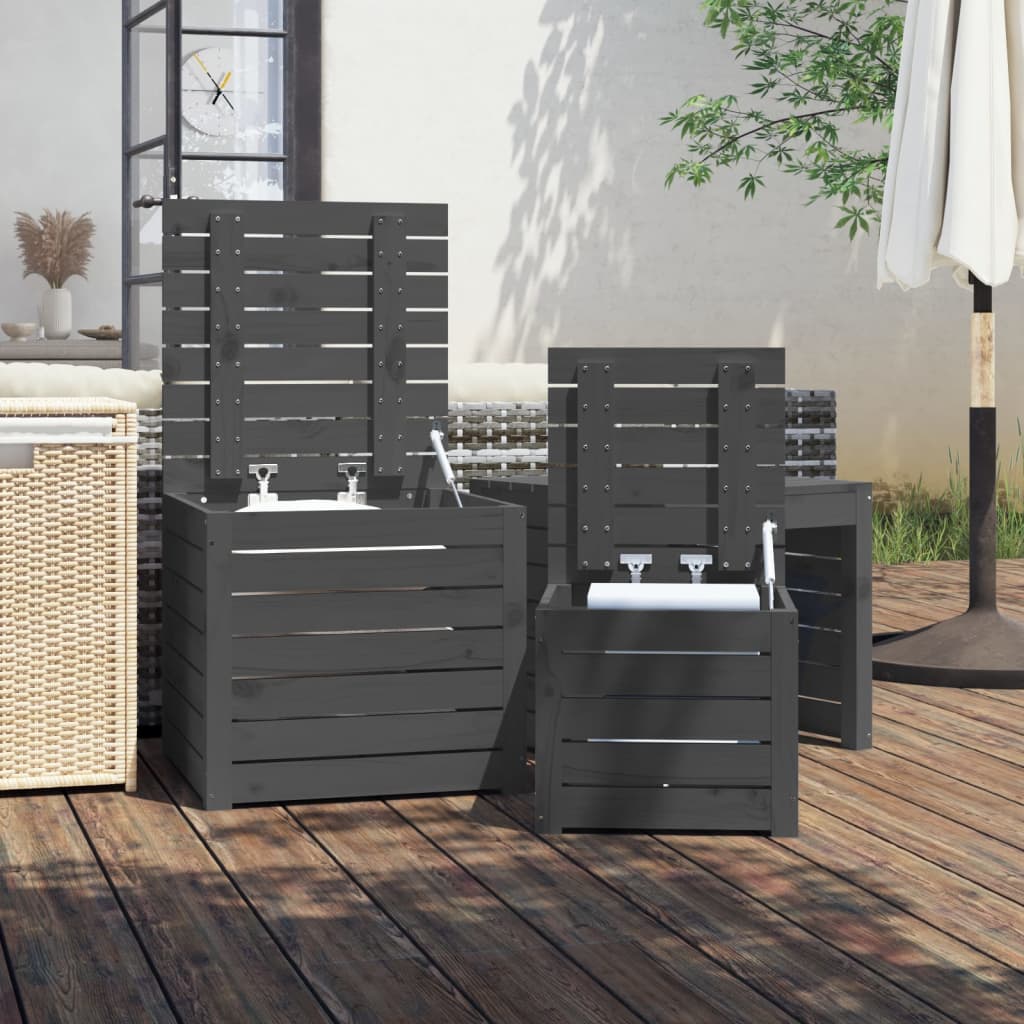 3-Tlg. Gartenbox-Set Massivholz Kiefer