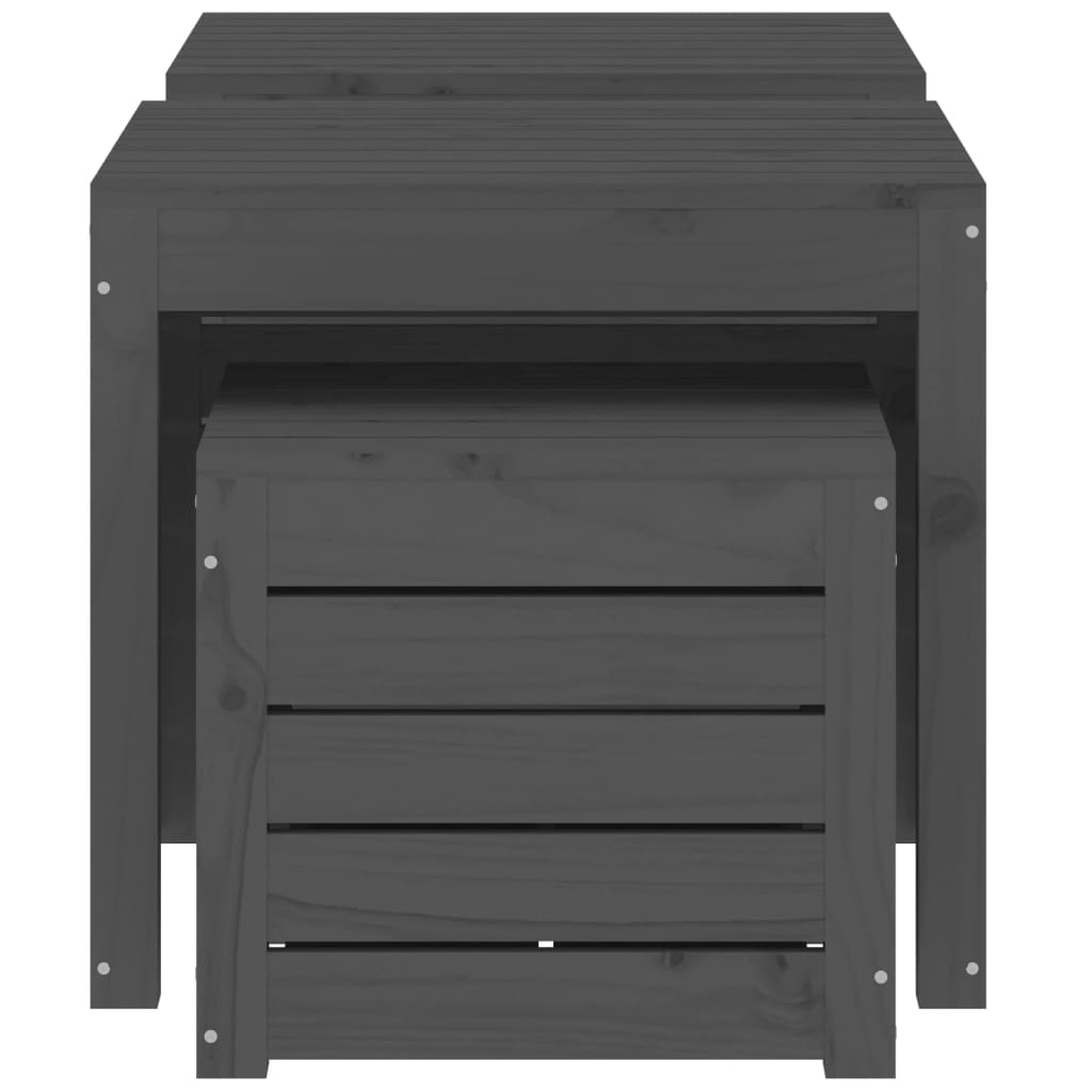 3-Tlg. Gartenbox-Set Massivholz Kiefer