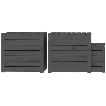 3-Tlg. Gartenbox-Set Massivholz Kiefer