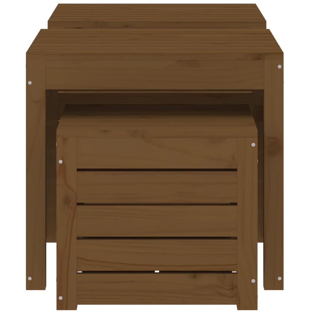 3-Tlg. Gartenbox-Set Massivholz Kiefer