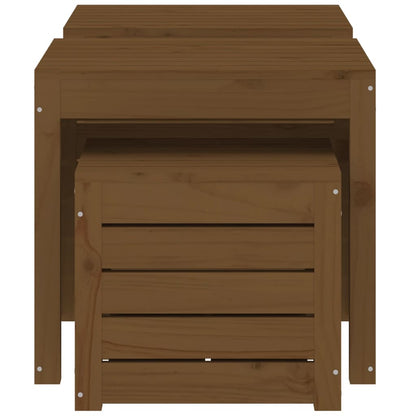 3-Tlg. Gartenbox-Set Massivholz Kiefer