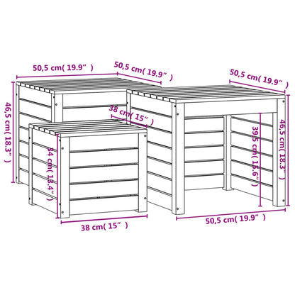 3-Tlg. Gartenbox-Set Massivholz Kiefer