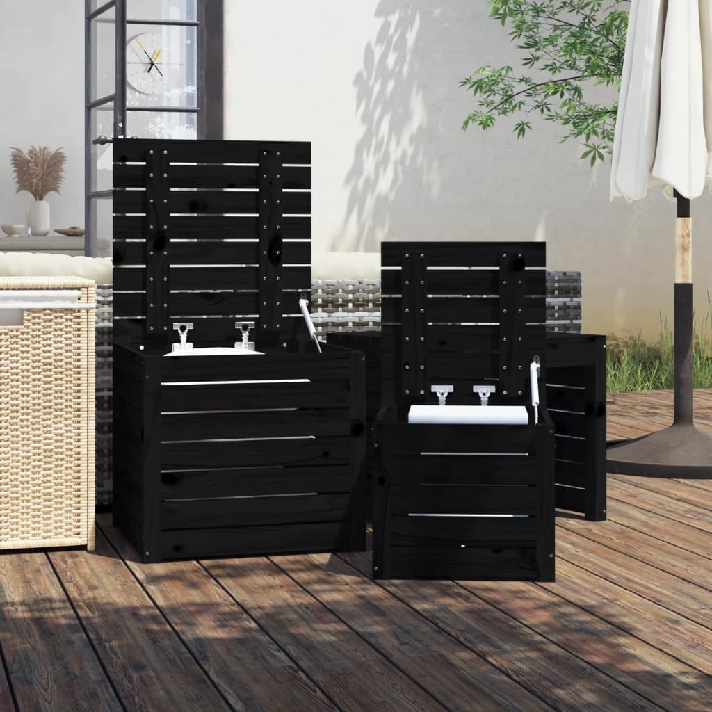3-Tlg. Gartenbox-Set Massivholz Kiefer
