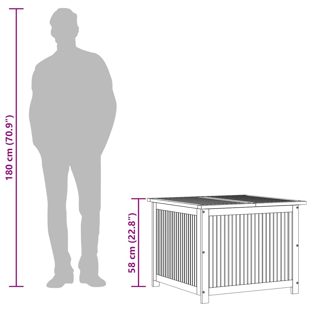 Gartenbox 75X75X58 Cm Massivholz Akazie