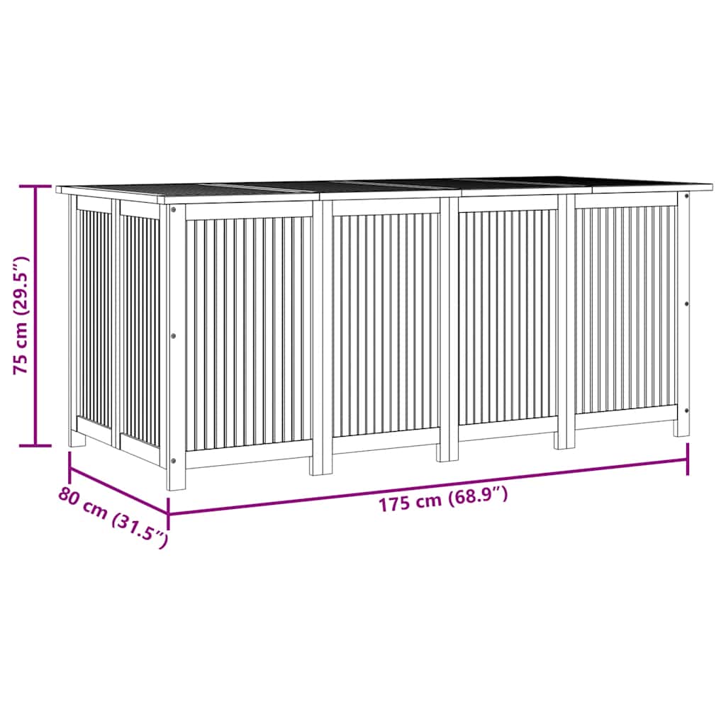 Gartenbox 175X80X75 Cm Massivholz Akazie