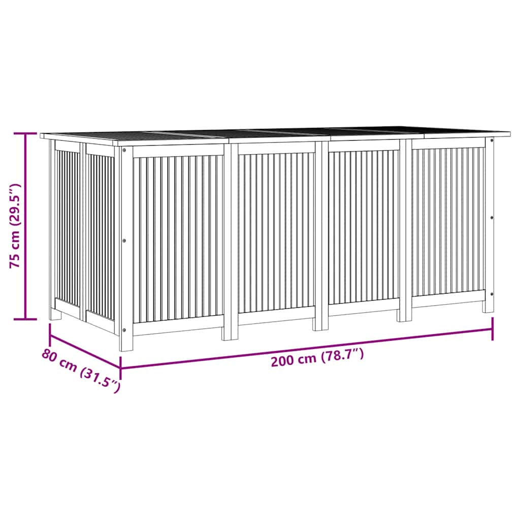 Gartenbox 200X80X75 Cm Massivholz Akazie