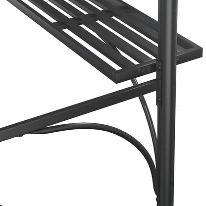 Grillpavillon Mit Seitenregalen Anthrazit 220X115X230 Cm Stahl