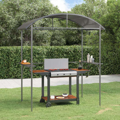 Grillpavillon Mit Seitenregalen Anthrazit 220X115X230 Cm Stahl