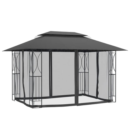 Pavillon Mit Seitenwänden Anthrazit Stahl