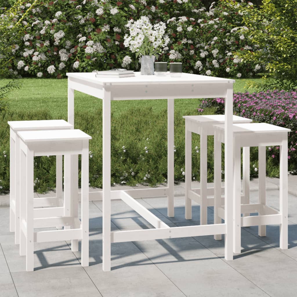 5-Tlg. Gartenbar-Set Massivholz Kiefer